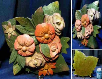 02 CUADRO 3D FLORES MADERA